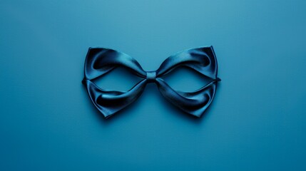 A sleek blue mask on a matching blue background, creating a monochromatic and elegant look