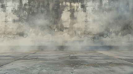 Concrete floor and smoke background. - Powered by Adobe