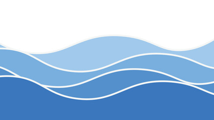Blue ocean wave background wallpaper vector image. Illustration of graphic wave design for backdrop or presentation