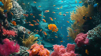 Fototapeta na wymiar Coral and fish.