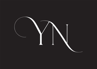 Creative Letters YN or NY Logo Design Vector Template. - obrazy, fototapety, plakaty