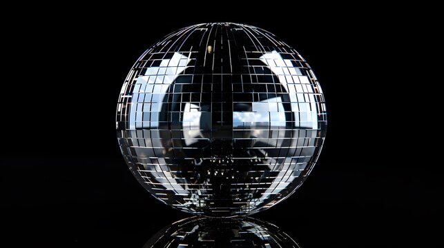 silver mirror ball disco isolated
