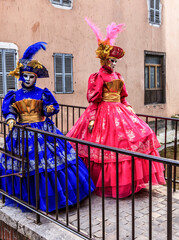 Obraz premium Disguised Couple - Annecy Venetian Carnival