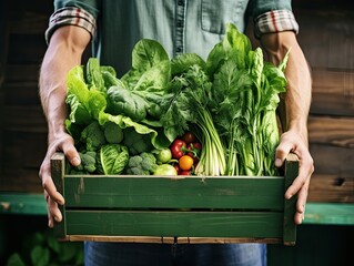 Delivery of fresh organic greens and vegetables.