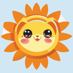 the sun, vector illustration kawaii