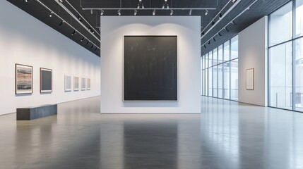 Blank mockups in frame. Gallery of Contemporary Art