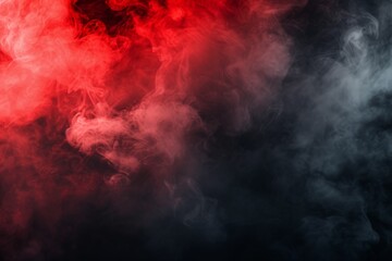 Red and blue cloud of smoke on a black isolated background. Background from the smoke of vape