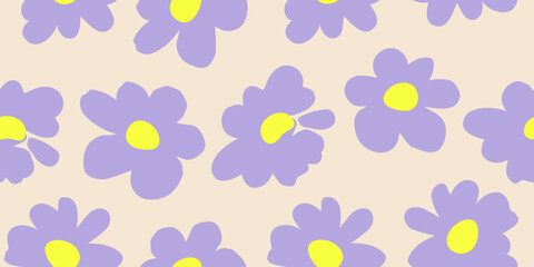 Exotic hand drawn flowers, seamless patterns with floral for fabric, textiles, clothing, wrapping paper, cover, banner, home decor, abstract backgrounds. Vector illustration.