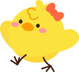 Cute yellow easter chick vector.