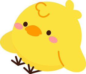 Cute yellow easter chick vector.