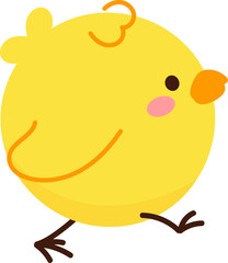 Cute yellow easter chick vector.