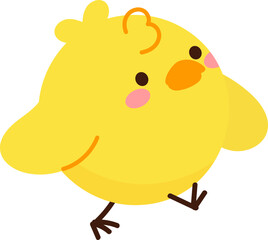 Cute yellow easter chick vector.