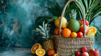 a basket full of healthy and vitamin-rich fruit