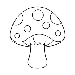 Mushroom illustration coloring page for kids