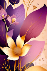 Botanical banner for decoration, print, wallpaper, textile, interior design.