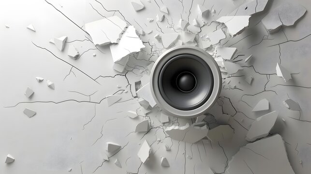  the sound of a loudspeaker. 3d illustration © irawan