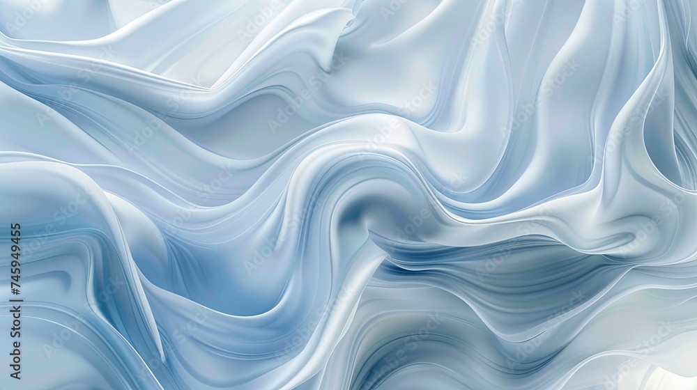 Poster satin blue waves flowing abstract texture abstract satin blue waves flowing smoothly across the fram