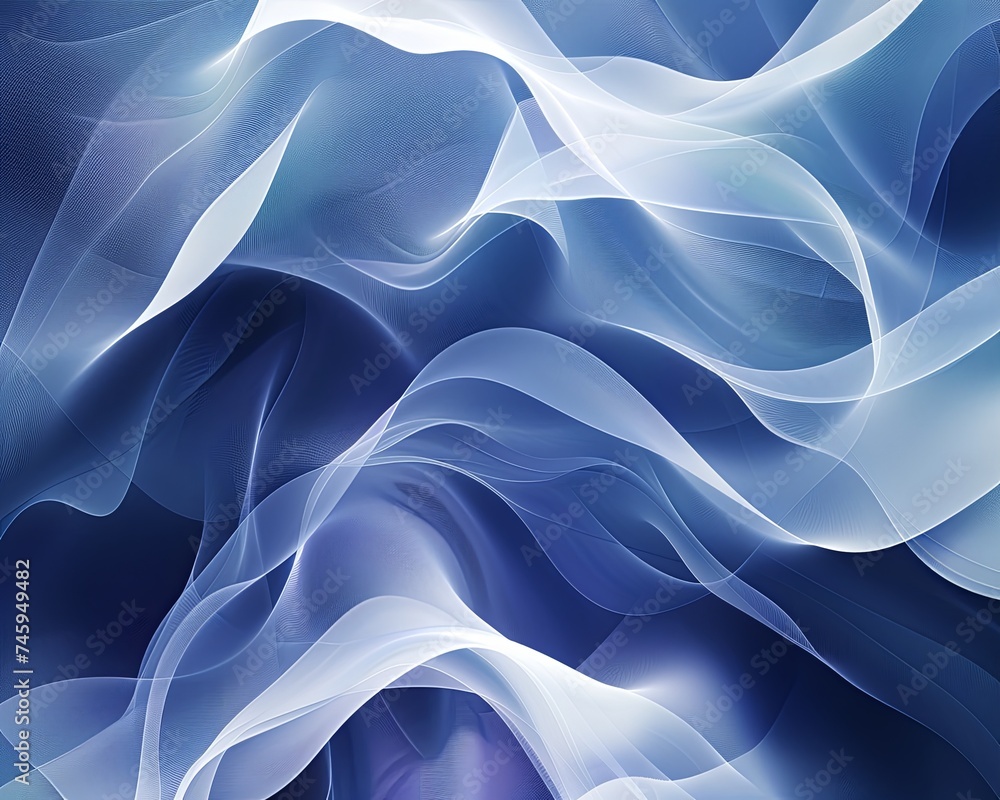 Poster an exquisite digital creation depicting the interplay of light and shadow on undulating drapery in s
