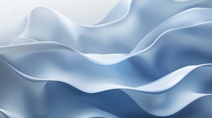 An abstract image of smooth, flowing fabric waves in various shades of blue, bathed in a gentle, diffused light. Smooth Blue Fabric Waves in Soft Light

