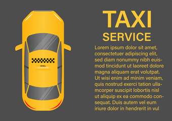 Taxi Service Banner. Taxi Background. Vector Illustration. 