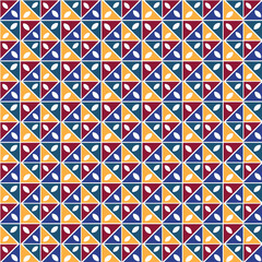 Abstract mosaic geometric seamless pattern with colorful background.