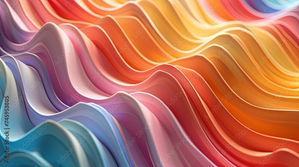 Poster abstract colorful wavy background design vibrant abstract background with smooth wavy patterns in a 