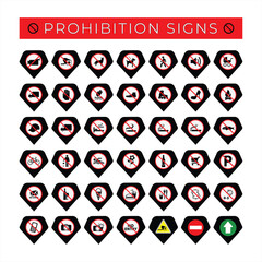 Free vector prohibition sign collections