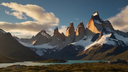 Obraz premium sunset in the mountains