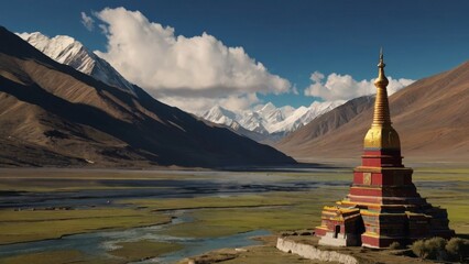 buddhist temple in the mountains