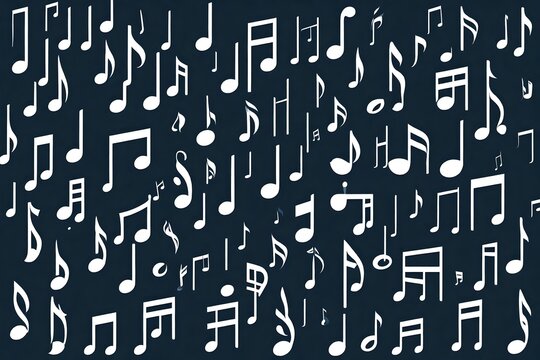 Music notes, song, melody or tune flat vector icon for musical apps and websites Wave pentagram music notes stave treble song