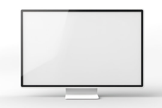 Blank White Technology: Modern Computer Display Screen LCD Black Monitor Digital Design Flat Television Wide Illustration