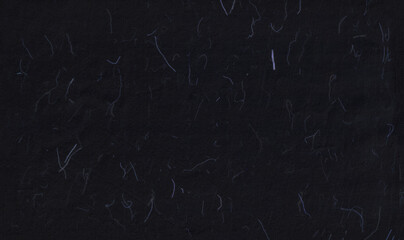 Kraft unique organic black paper texture with detailed blue fibers.