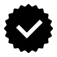 Verified checkmark icon black color on white background vector 10 eps
