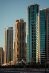 Fototapeta na wymiar Modern Arabian Architecture: A Cityscape in Sharjah's Urban Desert District