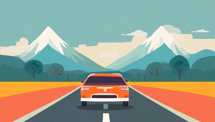 Generated image of car on the road
