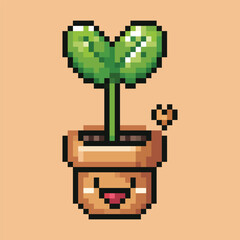 happy plant 8-bit style