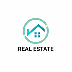 real estate building logo gradient Template design