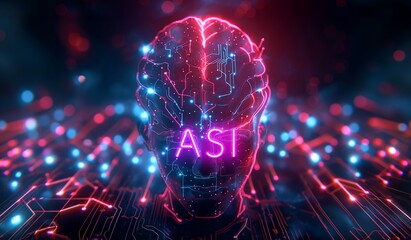 Artificial Super Intelligence (ASI) Logo - ASI is a hypothetical type of intelligent agent.