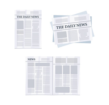 Set Paper newspaper. World and daily news. Vector illustration