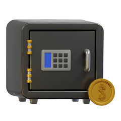 safe deposit box 3d illustration