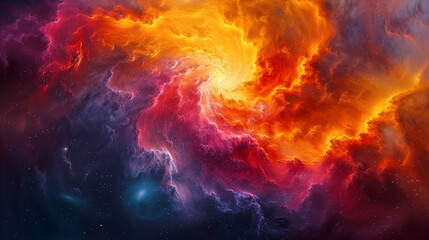 Obraz na płótnie Canvas abstract colorful background, the swirling warm hot colors of the beginnings of the universe