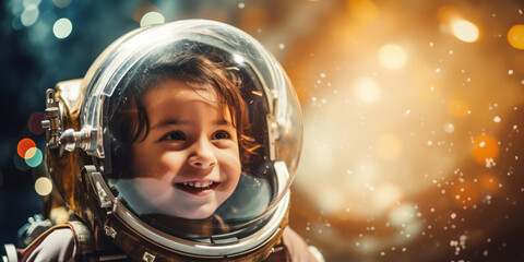 Childhood Dreams: Adorable Astronaut in a Space Adventure