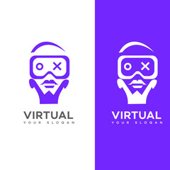 Virtual Reality Logo Icon Brand Identity Sign Symbol 