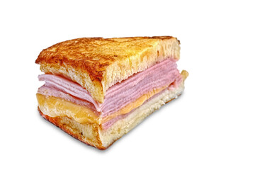 ham and cheese sandwich on cutout background