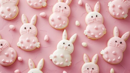 Obraz premium Bunny cookie, Easter Baked goods with Easter theme