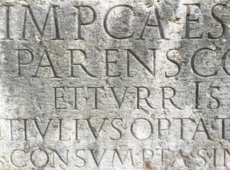 Roman letters on stone