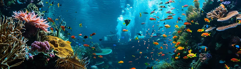 Fotobehang Underwater habitats for endangered species, advanced engineering meets marine conservation © kitidach