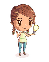 Girl idea solution gesture 