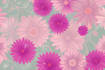 Fototapeta na wymiar seamless floral pattern, generative ai