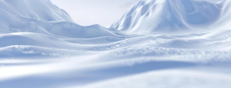 snow scene stock photo, in the style of rendered in cinema4d, blurry details, 8k resolution, Himalayan art, smooth and curved lines, expansive landscapes, spiky mounds 